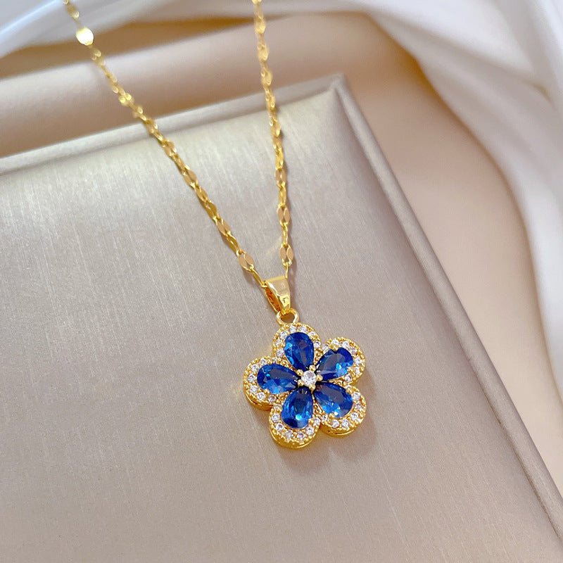 Conjunto de flores azul y rosa de acero inoxidable