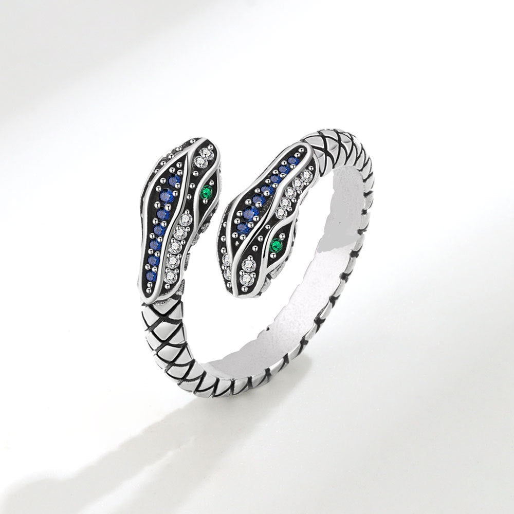 Anillo serpiente ojo verde
