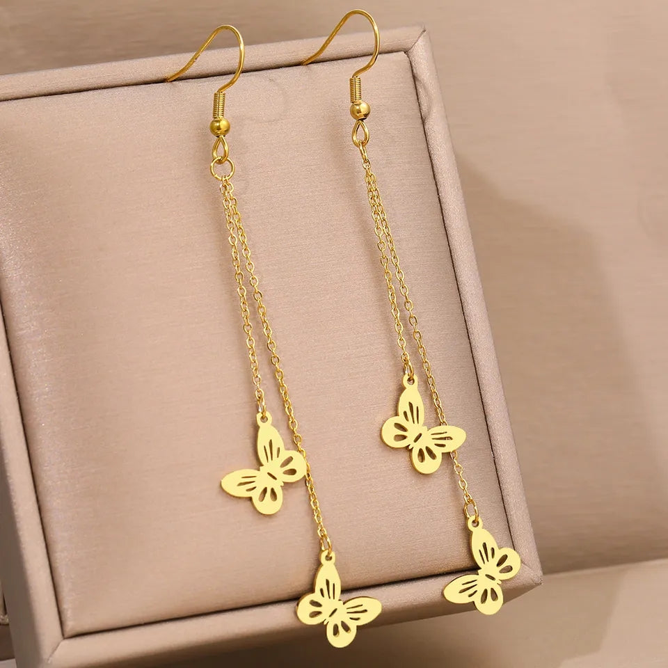 Pendientes de mariposa acero inoxidable