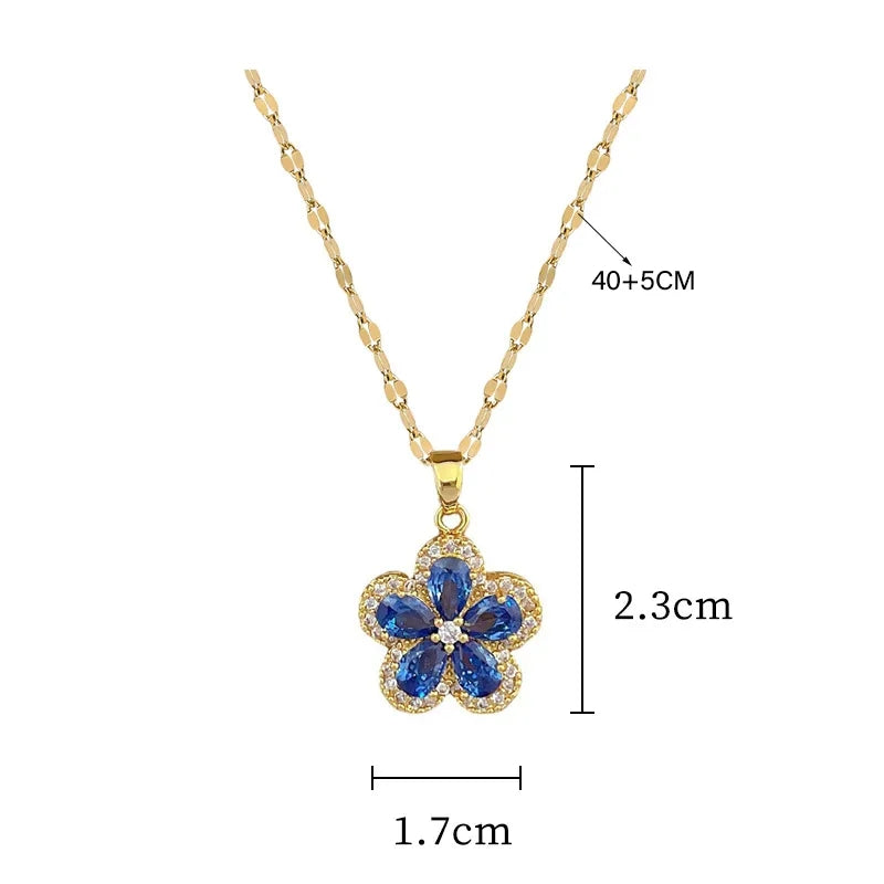 Conjunto de flores azul y rosa de acero inoxidable
