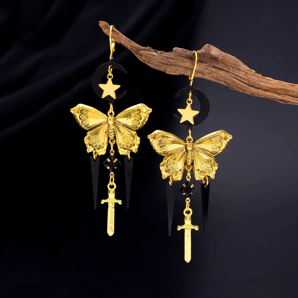 Pendientes de mariposa estilo retro