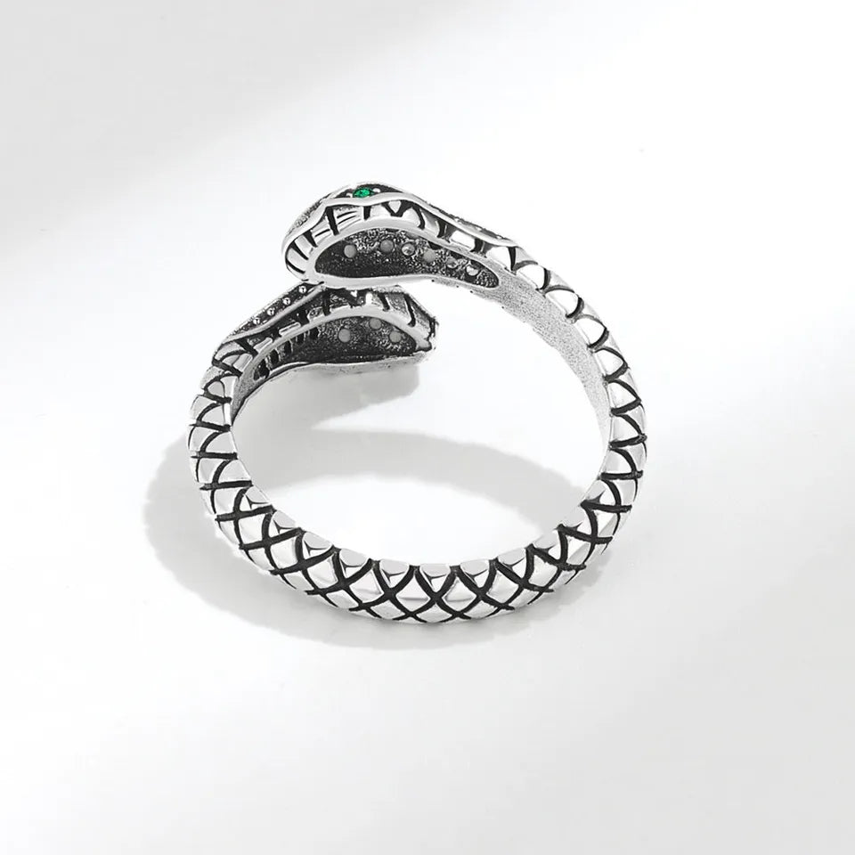 Anillo serpiente ojo verde