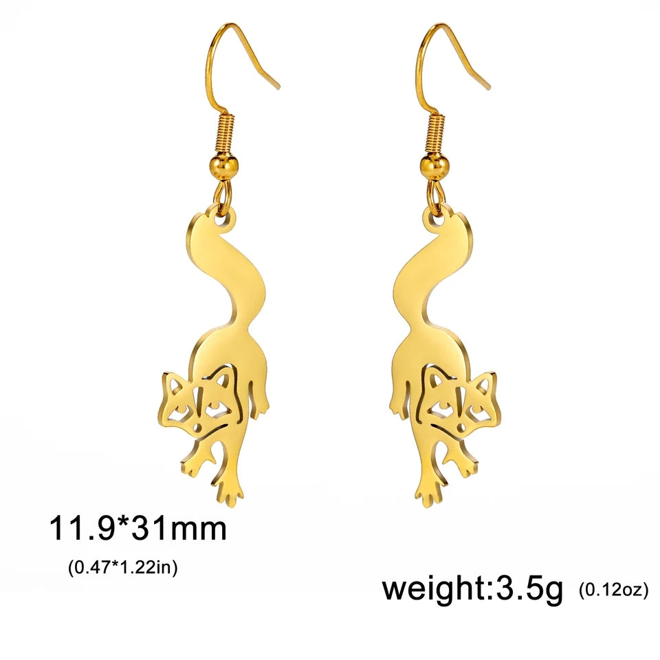 PENDIENTES ANIMALES PRECIOSOS DE ACERO INOXIDABLE