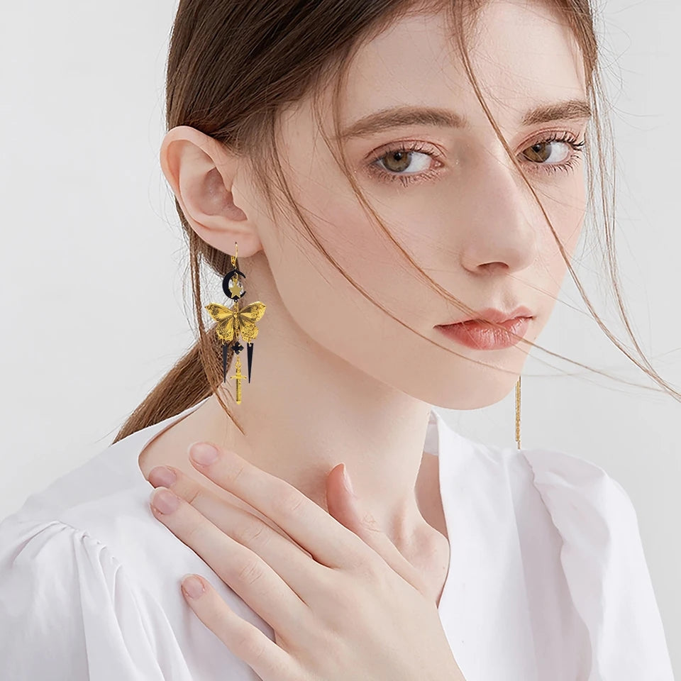 Pendientes de mariposa estilo retro