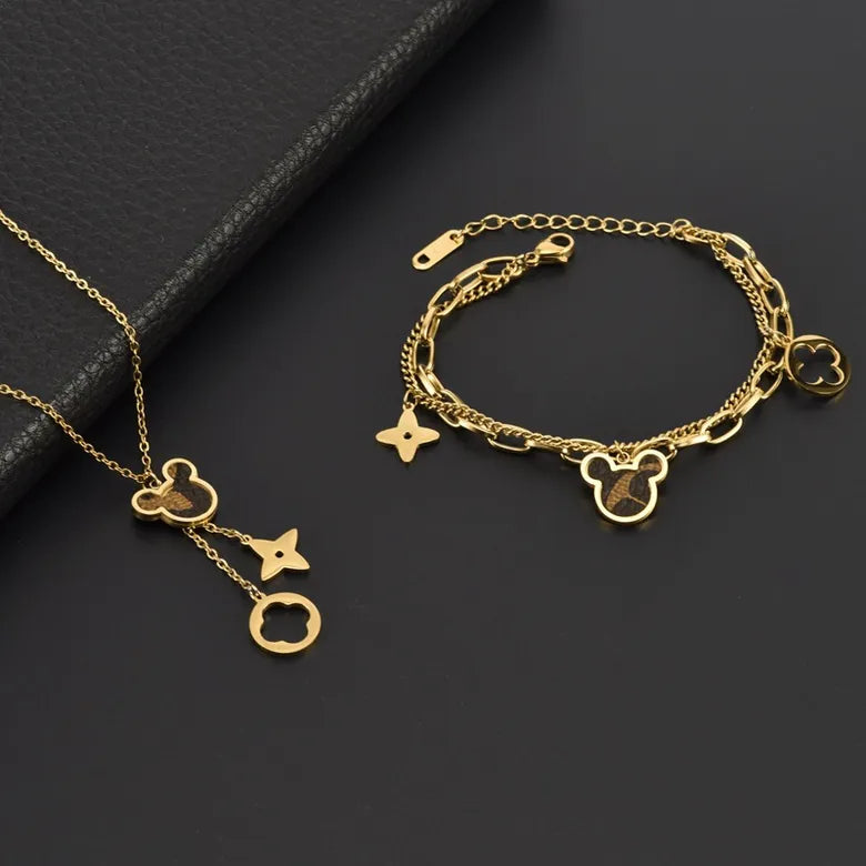 Conjunto "Golden Mickey" acero inoxidable