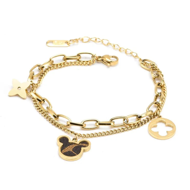 Conjunto "Golden Mickey" acero inoxidable