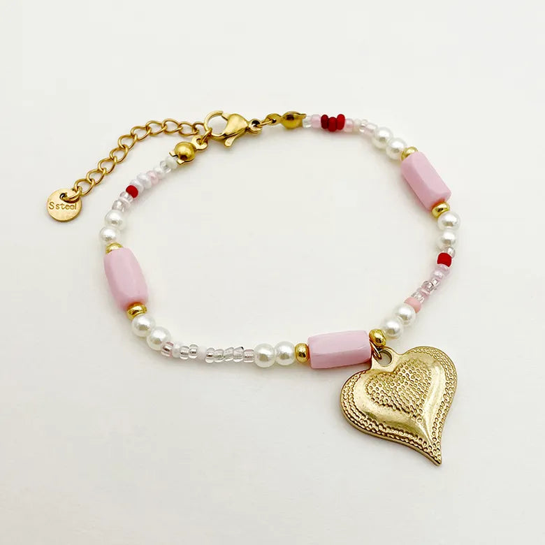 Conjunto 'Corazón Dorado eterno' de acero inoxidable