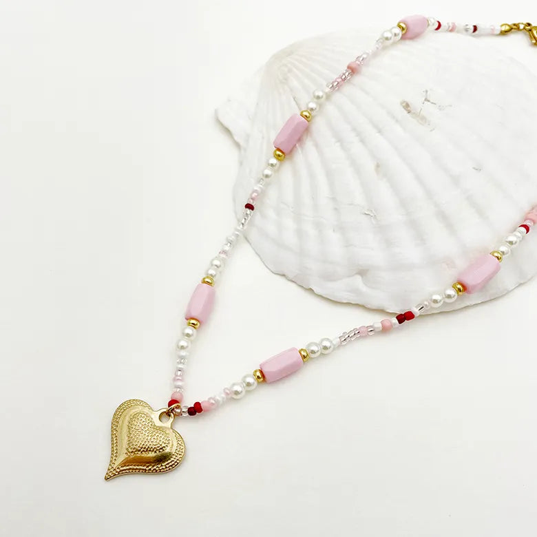 Conjunto 'Corazón Dorado eterno' de acero inoxidable