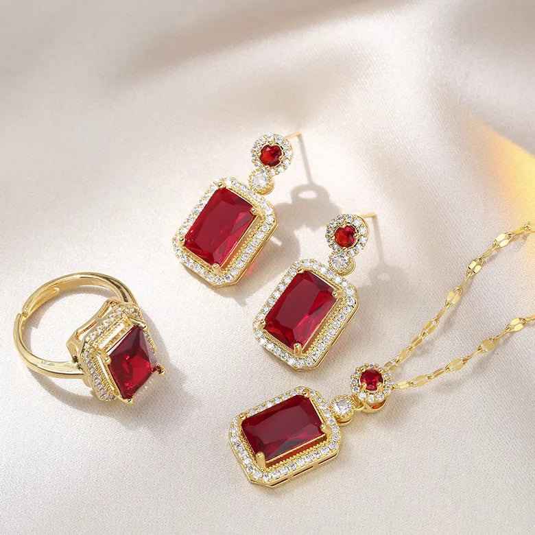 Conjunto 'Deluxe Carmesí' de acero inoxidable