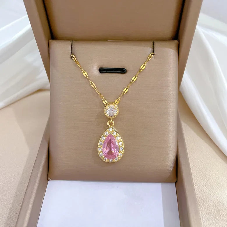 Conjunto "Pink Drop" acero inoxidable