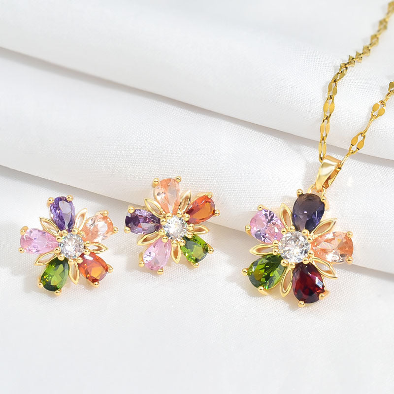 Conjunto "encanto floral" acero inoxidable