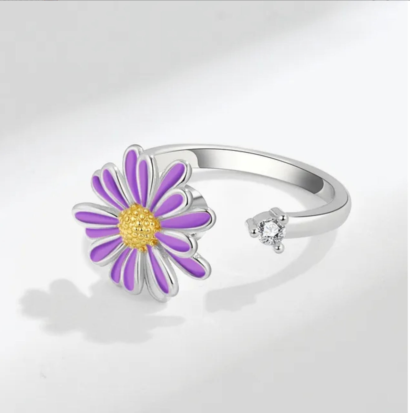 Anillo margarita morada