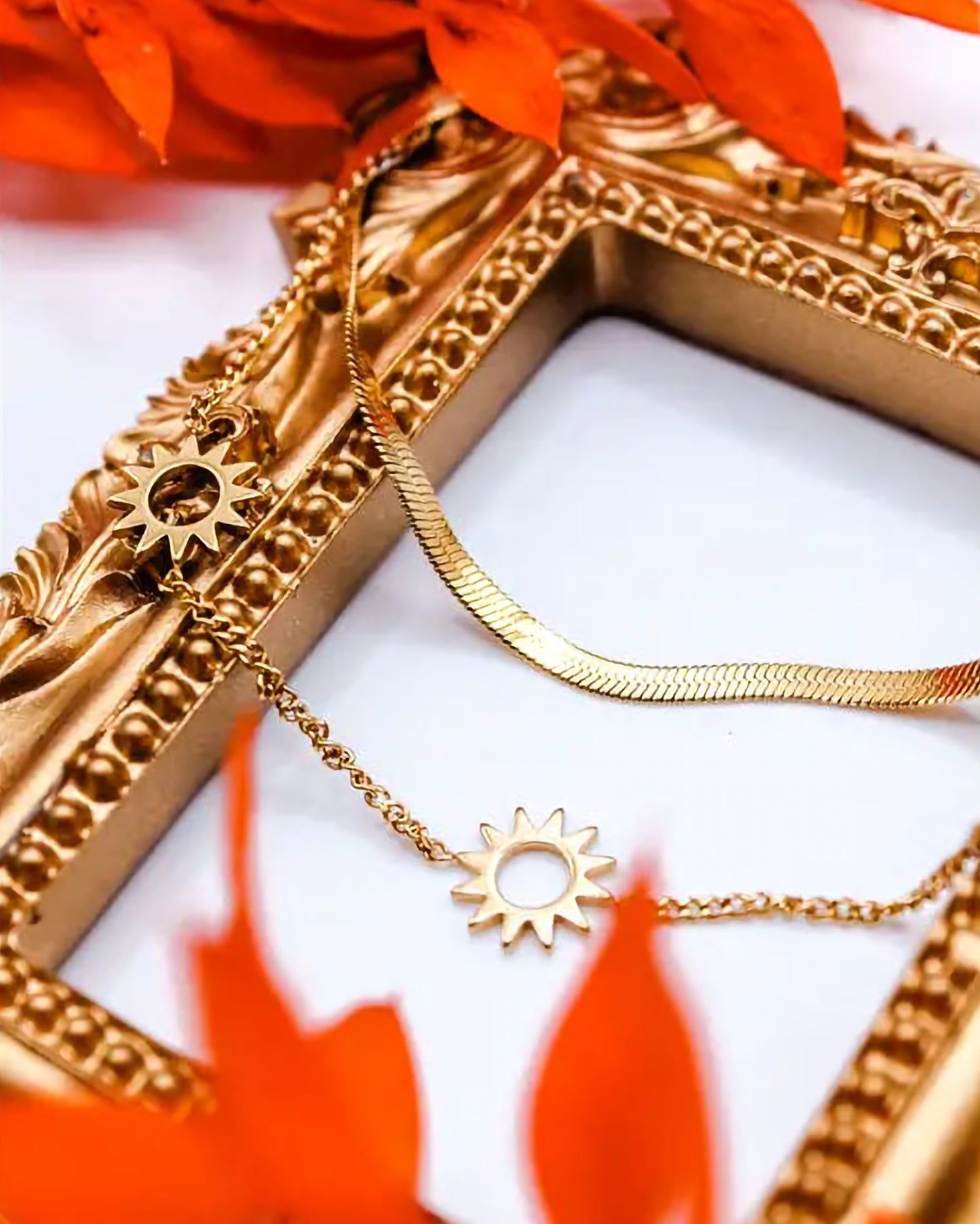 Collar 2 en 1 "Sun" de acero inoxidable