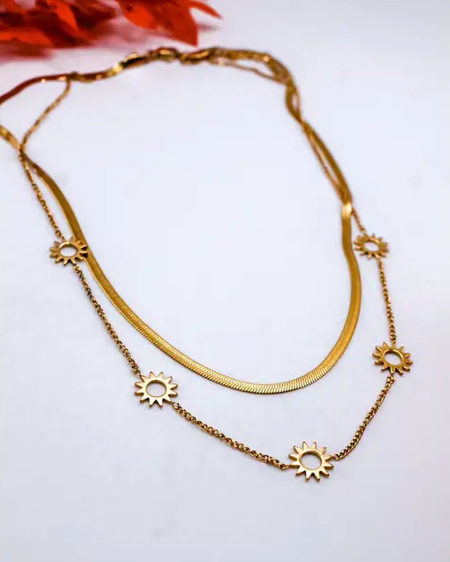 Collar 2 en 1 "Sun" de acero inoxidable