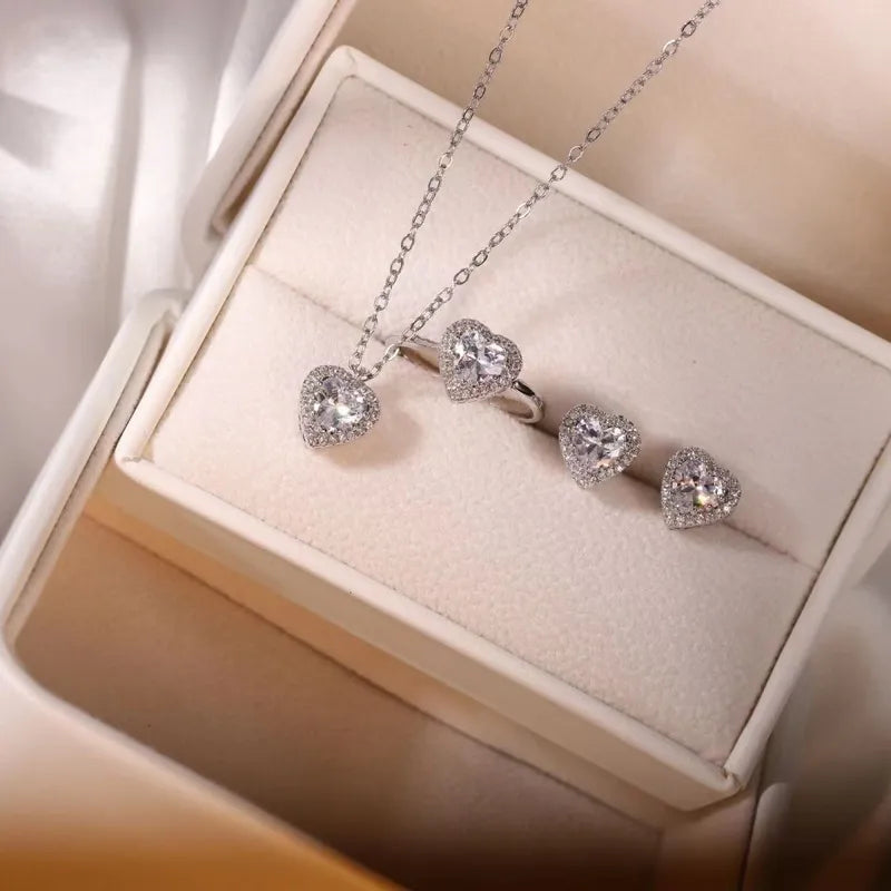 Conjunto `Lady heart´ de acero inoxidable