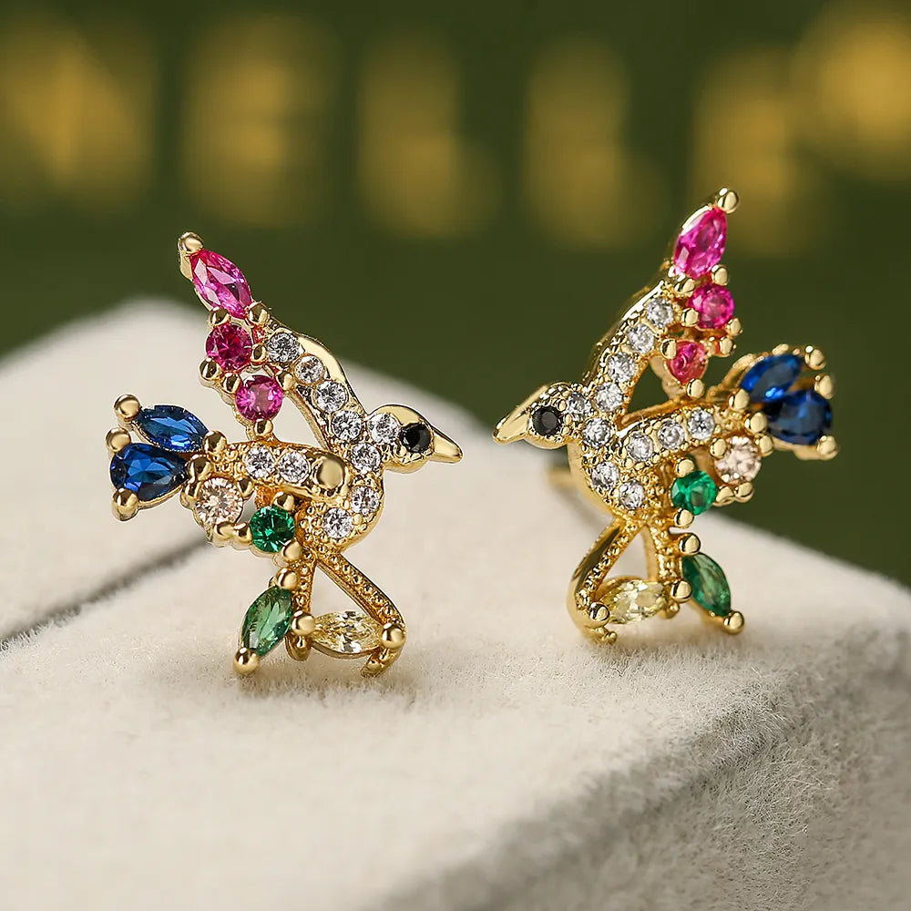 Pendientes 'Alado Dorado' chapado en oro de 18k