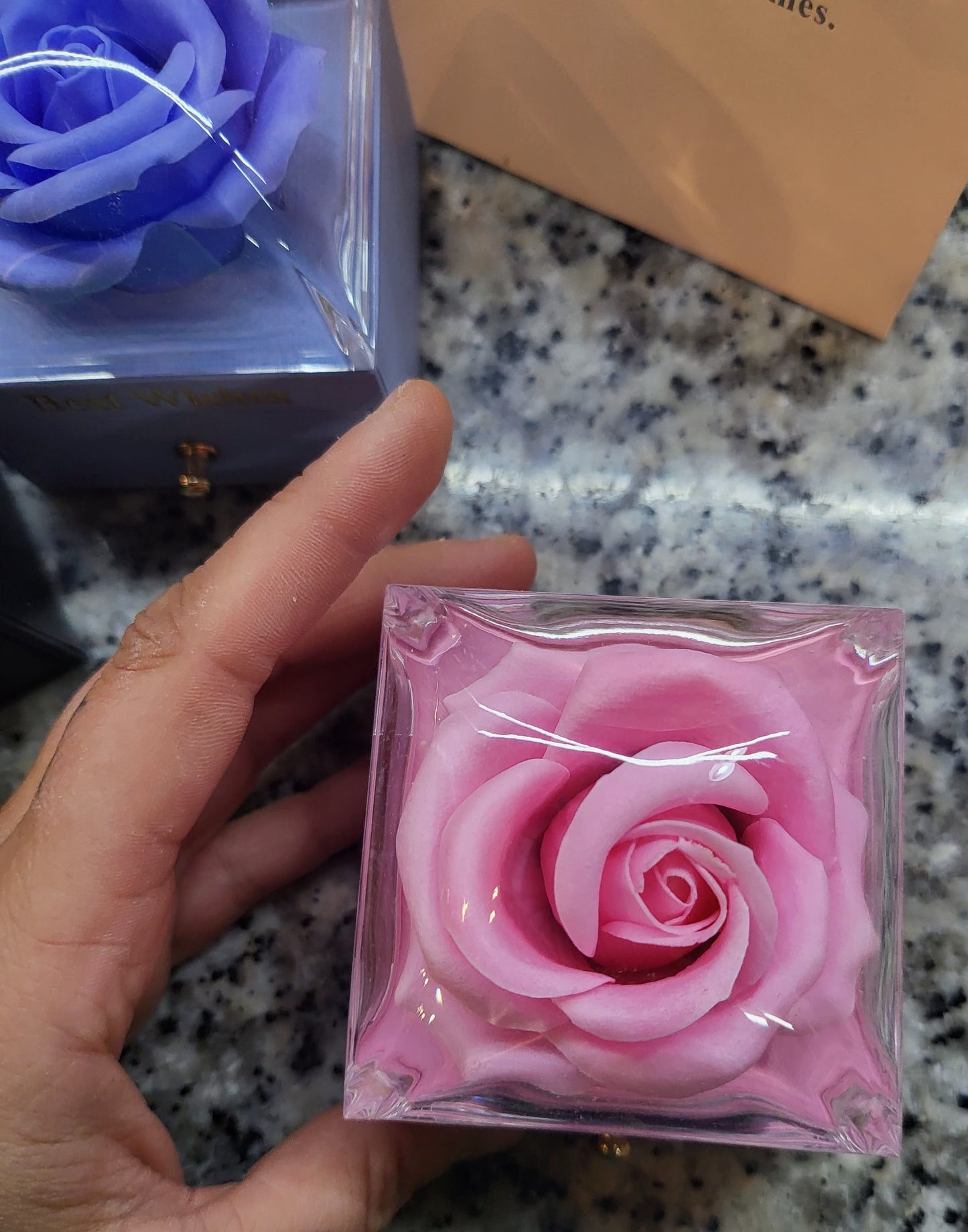 Joyero Rosa eterna + bolsa a juego