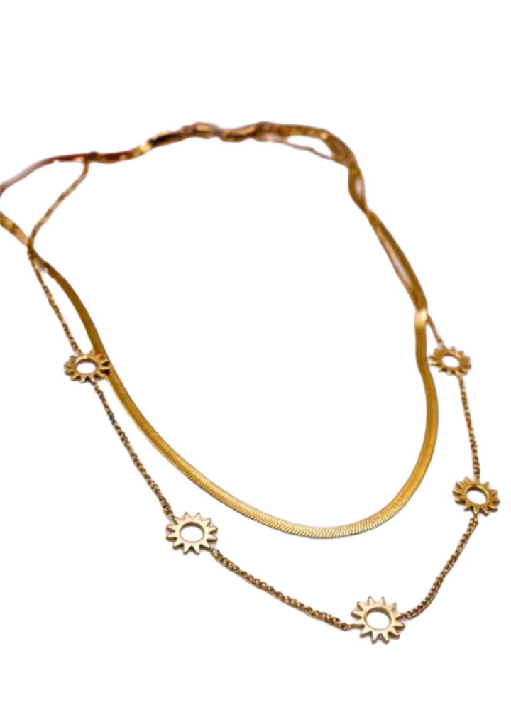 Collar 2 en 1 "Sun" de acero inoxidable