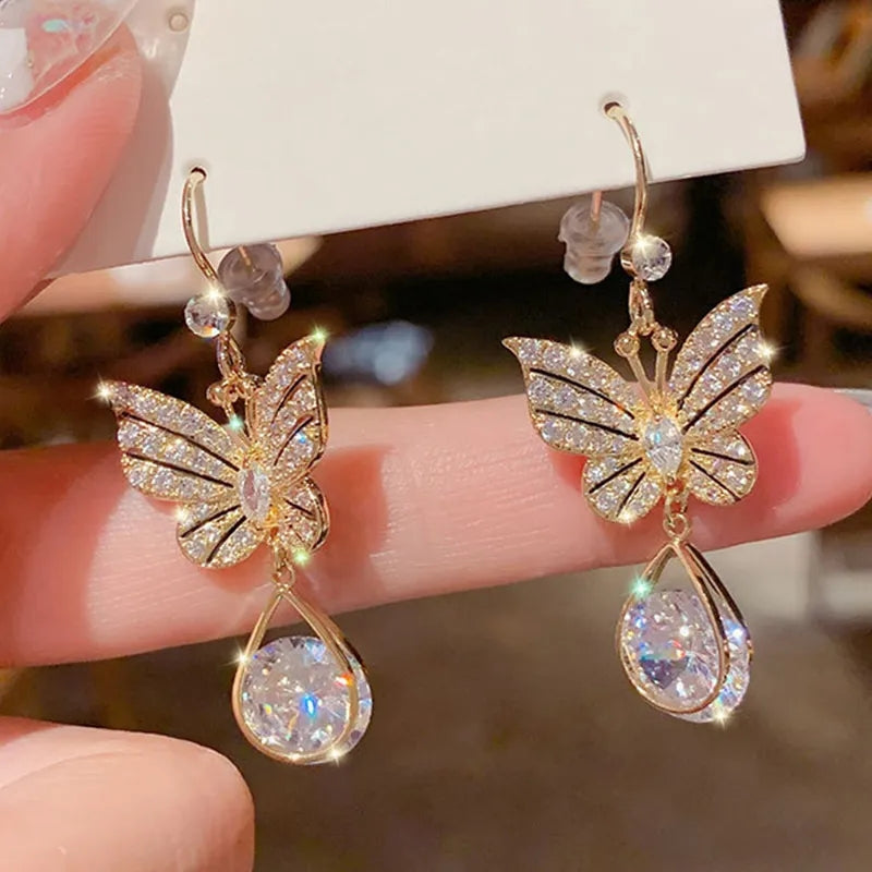 PENDIENTES DE MARIPOSA BRILLANTES