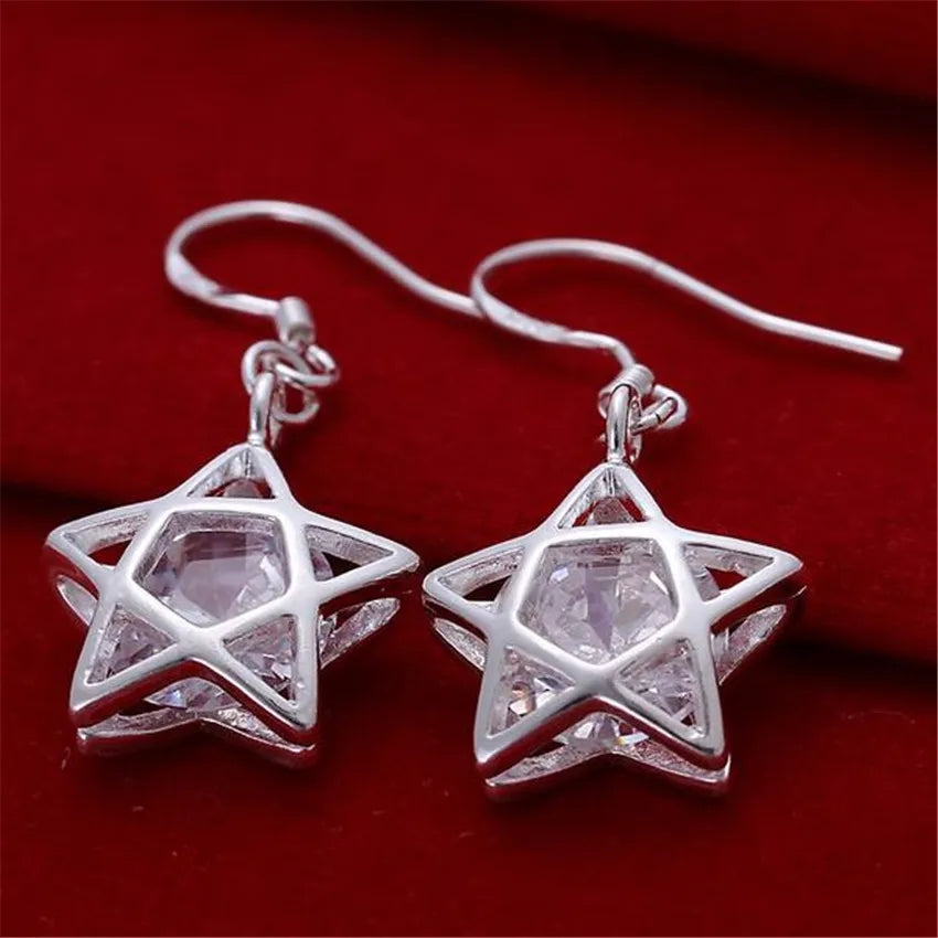 Conjunto de estrellas de plata s925