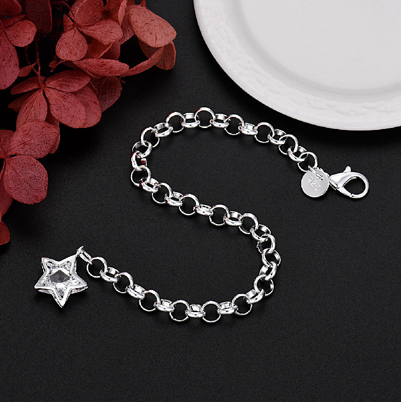 Conjunto de estrellas de plata s925