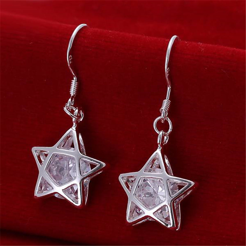 Conjunto de estrellas de plata s925